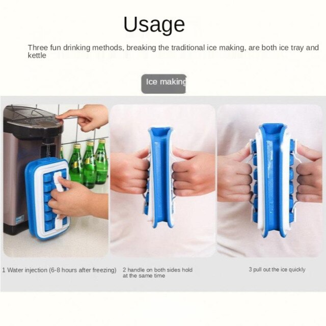 2 In 1 Ice Ball Maker Bottle/Ice Cube Maker Bottle