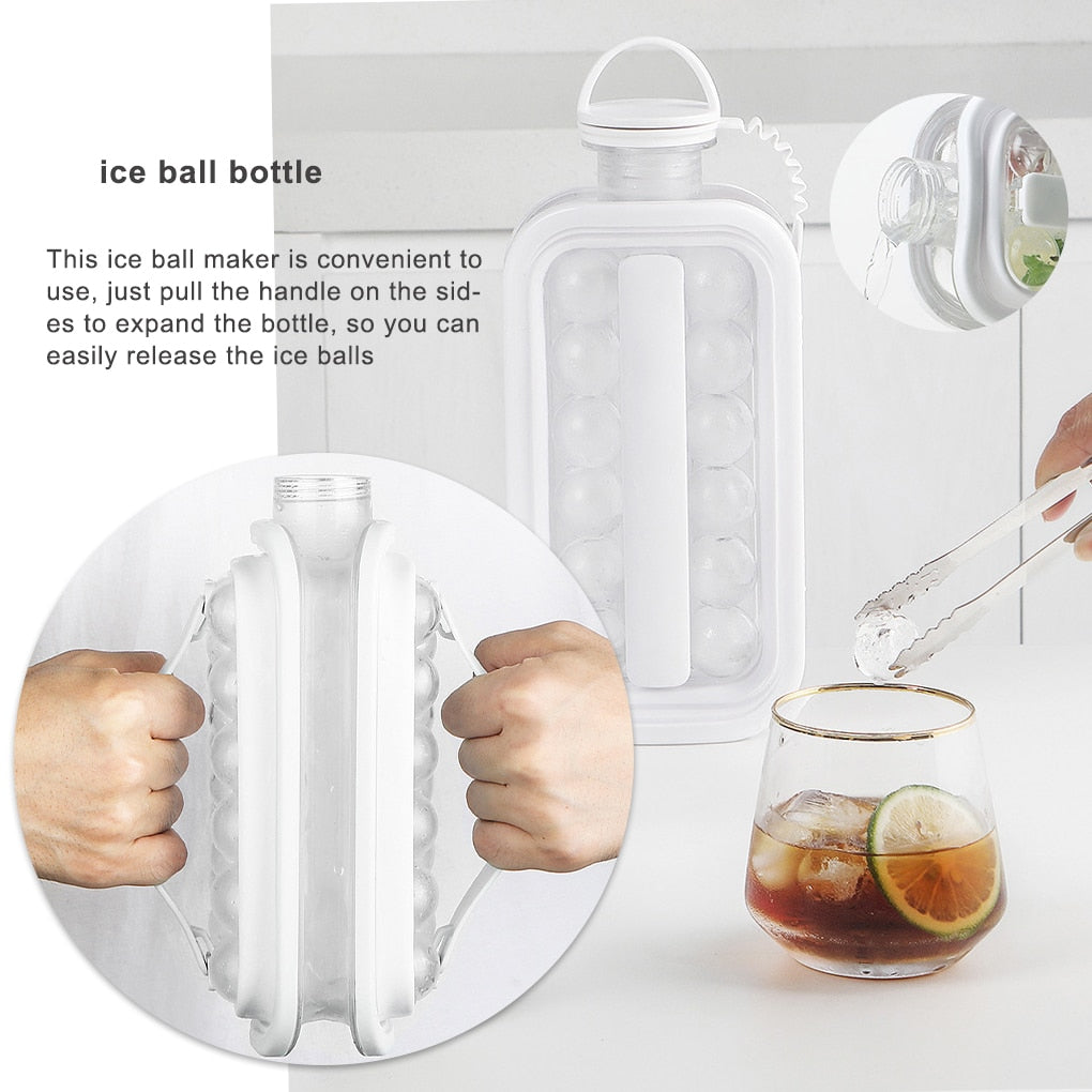 2 In 1 Ice Ball Maker Bottle/Ice Cube Maker Bottle